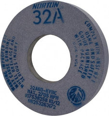 Norton - 12" Diam x 5" Hole x 1-1/2" Thick, K Hardness, 60 Grit Surface Grinding Wheel - Aluminum Oxide, Type 5, Medium Grade, 2,705 Max RPM, Vitrified Bond, One-Side Recess - Exact Tool & Supply