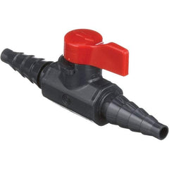 Asahi/America - 1/4" Pipe, Full Port, PVC Ball Valve - 1 Piece, Hose x Hose Ends, Tee Handle, 150 WOG - Exact Tool & Supply