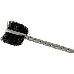 Brush Research Mfg. - 4 Rows x 19 Columns Nylon Scratch Brush - 5-3/4" Brush Length, 13-3/4" OAL, 1 Trim Length, Wood Curved Back Handle - Exact Tool & Supply