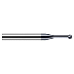 Undercutting End Mills - 0.0310″ (1/32″) Cutter Diameter × 0.0620″ (1/16″) Neck Length × 270° Carbide Deburring Undercut End Mill, 12 RH Teeth, 10 LH Teeth, AlTiN Coated - Exact Tool & Supply