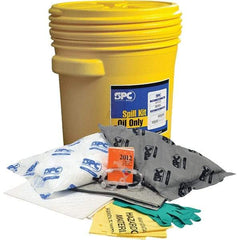Brady SPC Sorbents - 17 Gal Capacity Oil Only & Universal Spill Kit - 20 Gal Polyethylene Drum - Exact Tool & Supply