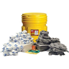 Brady SPC Sorbents - 77 Gal Capacity Oil Only & Universal Spill Kit - 95 Gal Polyethylene Drum - Exact Tool & Supply