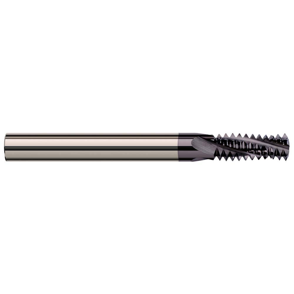 Harvey Tool - 6-32 Internal/External 32 TPI 1/8" Shank 3-Flute Solid Carbide Helical Flute Thread Mill - Exact Tool & Supply