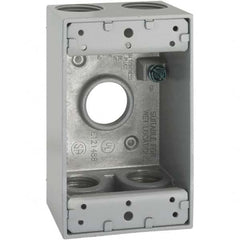 Hubbell-Raco - 4.57 x 2.816 x 2.148" Aluminum Rectangular Weather Resistant Outlet Box - Exact Tool & Supply