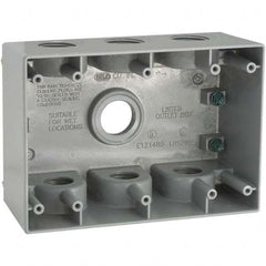 Hubbell-Raco - 4-1/2 x 6-3/8 x 2.781" Aluminum Rectangular Weather Resistant Outlet Box - Exact Tool & Supply