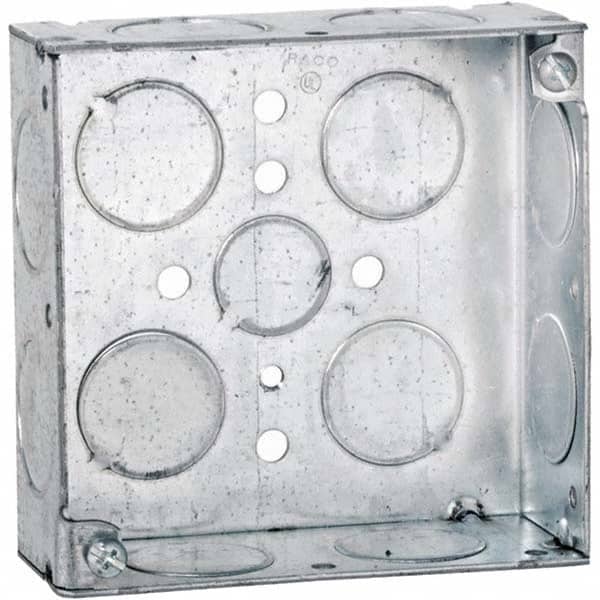 Hubbell-Raco - 4 x 4 x 1.563" Steel Square Device Box - Exact Tool & Supply