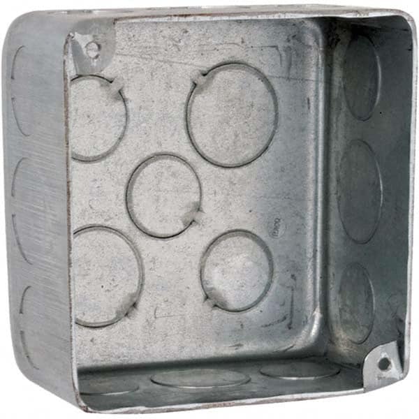 Hubbell-Raco - 4 x 4 x 2.188" Steel Square Junction Box - Exact Tool & Supply