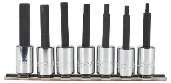 Proto - 7 Piece 3/8" Drive Inch Hex Bit Socket Set - 1/8 to 3/8" Hex - Exact Tool & Supply