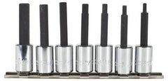 Proto - 7 Piece 3/8" Drive Inch Hex Bit Socket Set - 1/8 to 3/8" Hex - Exact Tool & Supply