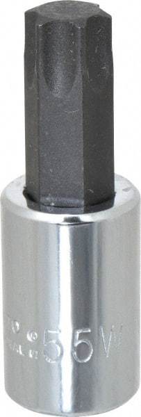 Proto - 3/8" Drive, T55 Torx Bit Socket - 1-31/32" OAL, Ball End - Exact Tool & Supply