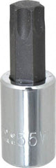 Proto - 3/8" Drive, T55 Torx Bit Socket - 1-31/32" OAL, Ball End - Exact Tool & Supply