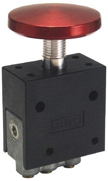 ARO/Ingersoll-Rand - 3 Way, Palm Button Valve - Spring Return, 7-1/2 CFM, 1.9 CV Rate - Exact Tool & Supply