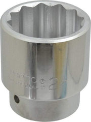 Proto - 2", 1" Drive, Standard Hand Socket - 12 Points, 3-7/16" OAL, Chrome Finish - Exact Tool & Supply