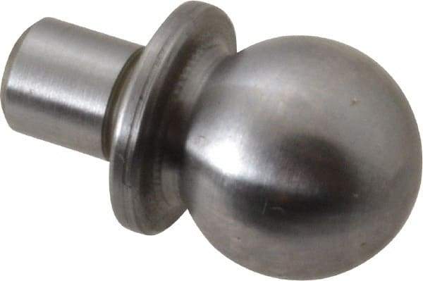 Jergens - 1/2" Ball Diam, 1/4" Shank Diam, Steel Construction Tooling Ball - 5/8" Ball Center to Shank Bottom, 5/16" Ball Center to Shoulder Bottom, with Shoulder - Exact Tool & Supply