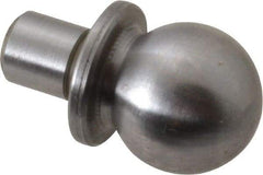 Jergens - 1/2" Ball Diam, 1/4" Shank Diam, Steel Construction Tooling Ball - 5/8" Ball Center to Shank Bottom, 5/16" Ball Center to Shoulder Bottom, with Shoulder - Exact Tool & Supply