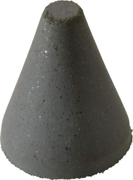 Cratex - 1" Max Diam x 1-1/4" Long, Taper, Rubberized Point - Coarse Grade, Silicon Carbide, 1/4" Arbor Hole, Unmounted - Exact Tool & Supply