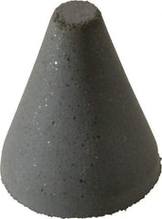 Cratex - 1" Max Diam x 1-1/4" Long, Taper, Rubberized Point - Coarse Grade, Silicon Carbide, 1/4" Arbor Hole, Unmounted - Exact Tool & Supply