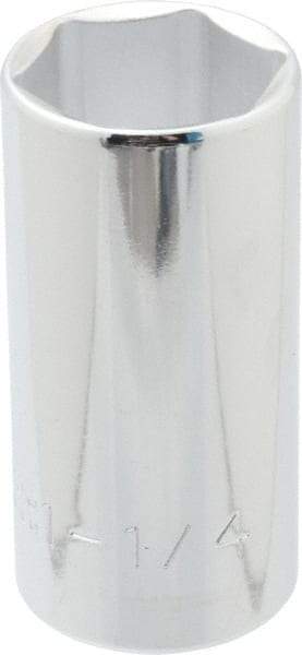 Proto - 1-1/4", 1/2" Drive, Deep Hand Socket - 6 Points, 3-1/4" OAL, Chrome Finish - Exact Tool & Supply