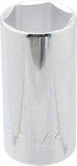 Proto - 1-1/4", 1/2" Drive, Deep Hand Socket - 6 Points, 3-1/4" OAL, Chrome Finish - Exact Tool & Supply