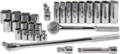 SK - 28 Piece 1/2" Drive Standard Deep Socket Set - 6 Points, 3/8 to 1-1/4", Inch Measurement Standard - Exact Tool & Supply