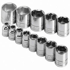 SK - 3/8" Drive Standard Socket Set - 1/4 to 1", Inch Measurement Standard - Exact Tool & Supply