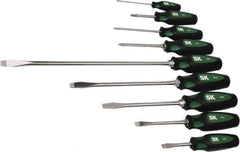 SK - 9 Piece Phillips & Slotted Screwdriver Set - Bit Sizes: Philips #0 to #2 - Exact Tool & Supply