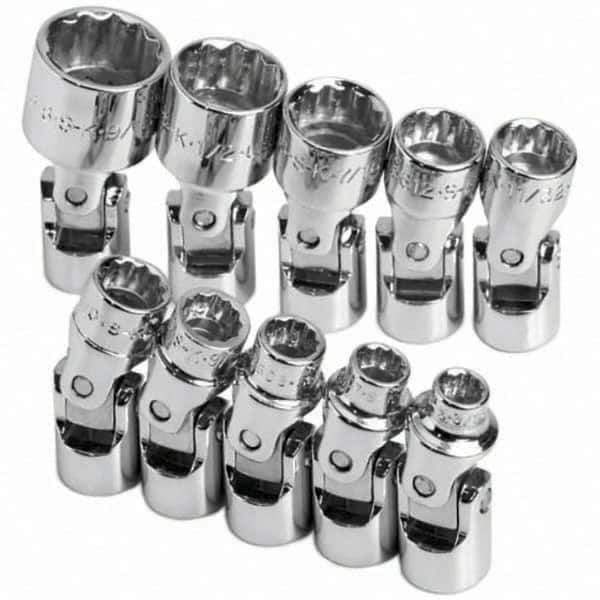 SK - 1/4" Drive Standard Socket Set - 3/16 to 9/16", Inch Measurement Standard - Exact Tool & Supply