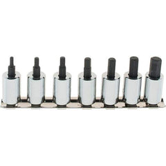 SK - 7 Piece 3/8" Drive Inch Hex Bit Socket Set - 1/8 to 3/8" Hex - Exact Tool & Supply