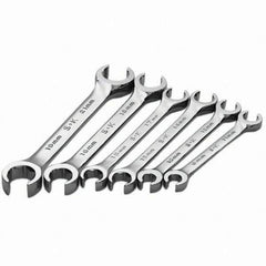 SK - 6 Piece, Flare Nut Wrench Set - Metric System of Measurement, Chrome Finish - Exact Tool & Supply