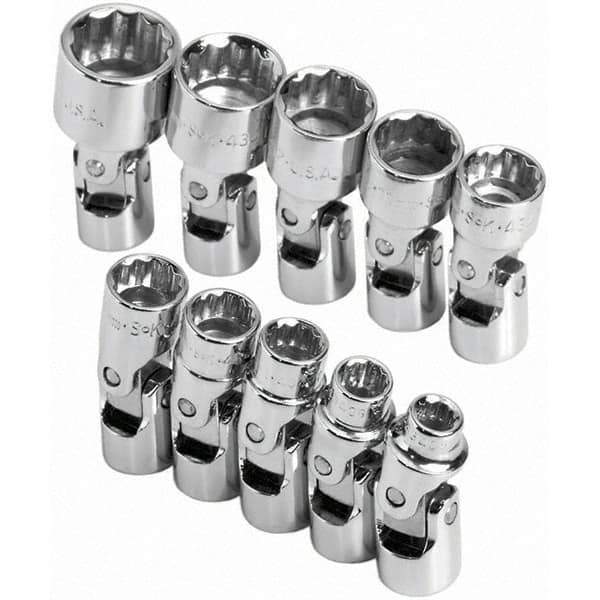 SK - 1/4" Drive Standard Socket Set - 5 to 14mm, Metric Measurement Standard - Exact Tool & Supply