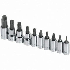 SK - 10 Piece Torx Bit Socket Set - Comes in Rail - Exact Tool & Supply
