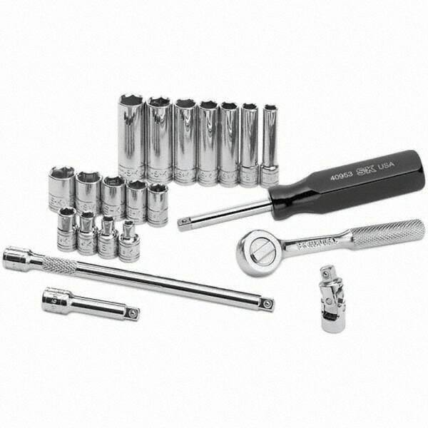 SK - 1/4" Drive Deep Socket Set - 4 to 12mm, Metric Measurement Standard - Exact Tool & Supply