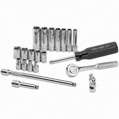 SK - 1/4" Drive Deep Socket Set - 4 to 12mm, Metric Measurement Standard - Exact Tool & Supply