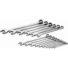 SK - 16 Piece, 1/4 to 1-1/4", Combination Wrench Set - Inch System of Measurement, Chrome Finish - Exact Tool & Supply