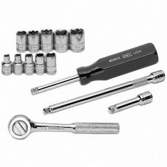 SK - 1/4" Drive Standard Socket Set - 4 to 13mm, Metric Measurement Standard - Exact Tool & Supply