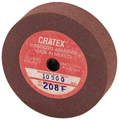 Cratex - 2" Diam x 1/4" Hole x 1/2" Thick, Surface Grinding Wheel - Silicon Carbide, Fine Grade, 10,500 Max RPM, Rubber Bond, No Recess - Exact Tool & Supply
