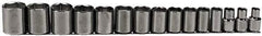 Proto - 15 Piece 1/2" Drive Socket Set - 6 Points, 3/8" to 1-1/4" Range, Inch Measurement Standard - Exact Tool & Supply