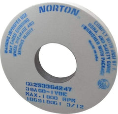 Norton - 14" Diam x 5" Hole x 1-1/2" Thick, I Hardness, 60 Grit Surface Grinding Wheel - Aluminum Oxide, Type 1, Medium Grade, 1,800 Max RPM, Vitrified Bond, No Recess - Exact Tool & Supply