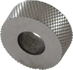 Value Collection - 5/8" Diam, 80° Tooth Angle, Standard (Shape), Form Type High Speed Steel Male Diamond Knurl Wheel - 1/4" Face Width, 1/4" Hole, 96 Diametral Pitch, 30° Helix, Bright Finish, Series GK - Exact Tool & Supply