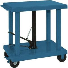 Wesco Industrial Products - 2,000 Lb Capacity Manual Hydraulic Post Lift Table - 30-1/2" to 47-1/2" Lift Height, 48" Platform Length x 32" Platform Width - Exact Tool & Supply