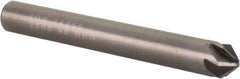 SGS - 1/4" Head Diam, 1/4" Shank Diam, 6 Flute 90° Solid Carbide Countersink - Bright Finish, 2" OAL, Single End, Straight Shank, Right Hand Cut - Exact Tool & Supply