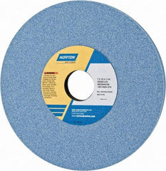 Norton - 7" Diam x 1-1/4" Hole x 1/2" Thick, L Hardness, 60 Grit Surface Grinding Wheel - Ceramic, Type 1, Medium Grade, 3,600 Max RPM, Vitrified Bond, No Recess - Exact Tool & Supply