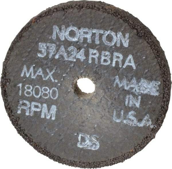 Norton - 3" Diam x 3/8" Hole x 3/8" Thick, R Hardness, 24 Grit Surface Grinding Wheel - Aluminum Oxide, Type 1, Very Coarse Grade, 18,080 Max RPM, No Recess - Exact Tool & Supply