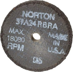 Norton - 3" Diam x 3/8" Hole x 3/8" Thick, R Hardness, 24 Grit Surface Grinding Wheel - Aluminum Oxide, Type 1, Very Coarse Grade, 18,080 Max RPM, No Recess - Exact Tool & Supply