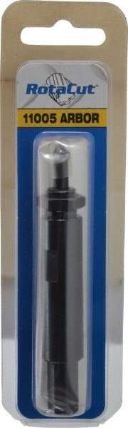 Hougen - 13/16 to 1-1/2" Tool Diam Compatibility, Straight Shank, Steel Integral Pilot Pin, Hole Cutting Tool Arbor - 1/2" Min Chuck, Threaded Shank Attachment, For RotaCut 11000 Series Hole Cutters - Exact Tool & Supply