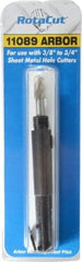 Hougen - 3/8 to 3/4" Tool Diam Compatibility, Straight Shank, Steel Integral Pilot Drill, Hole Cutting Tool Arbor - 3/8" Min Chuck, Threaded Shank Attachment, For RotaCut 11000 Series Hole Cutters - Exact Tool & Supply