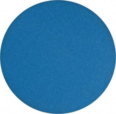 Norton - 16" Diam, 50 Grit Zirconia Alumina Adhesive PSA Disc - Coarse Grade, Blue, Y Weighted Backing, Flexible - Exact Tool & Supply