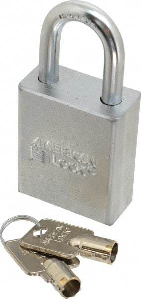 American Lock - 3/4" Shackle Clearance, Keyed Different Tubular Padlock - 5/16" Shackle Diam, Steel - Exact Tool & Supply