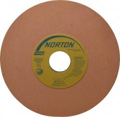 Norton - 7" Diam x 1-1/4" Hole x 1/4" Thick, K Hardness, 220 Grit Surface Grinding Wheel - Aluminum Oxide, Type 1, Very Fine Grade, 3,600 Max RPM, Vitrified Bond, No Recess - Exact Tool & Supply