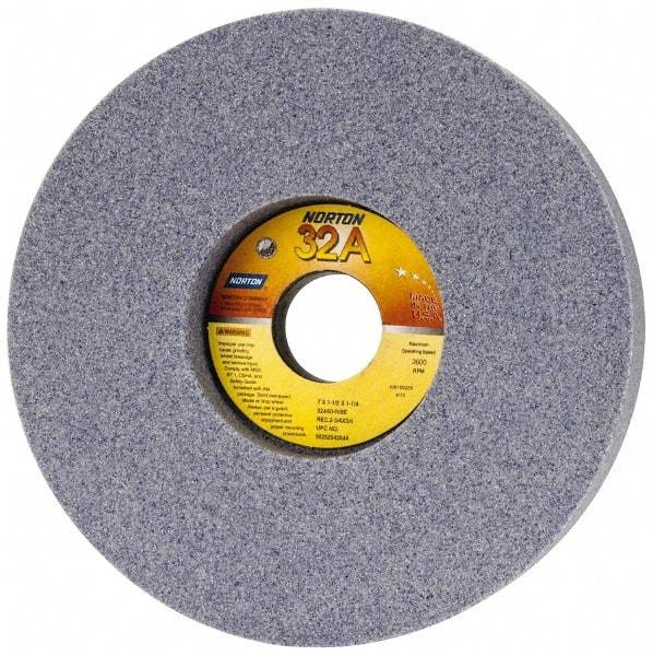 Norton - 7" Diam x 1-1/4" Hole x 1-1/2" Thick, I Hardness, 60 Grit Surface Grinding Wheel - Aluminum Oxide, Type 5, Medium Grade, 3,600 Max RPM, Vitrified Bond, One-Side Recess - Exact Tool & Supply